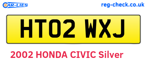 HT02WXJ are the vehicle registration plates.