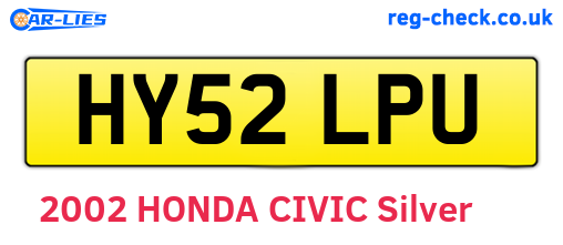 HY52LPU are the vehicle registration plates.