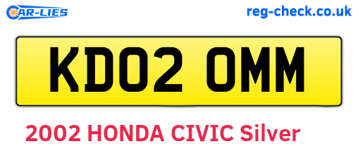 KD02OMM are the vehicle registration plates.