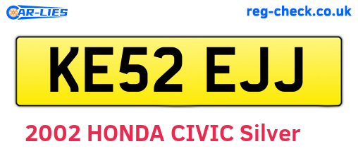 KE52EJJ are the vehicle registration plates.