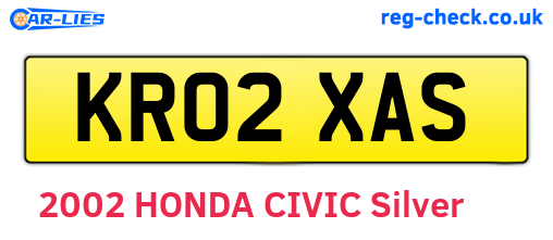 KR02XAS are the vehicle registration plates.