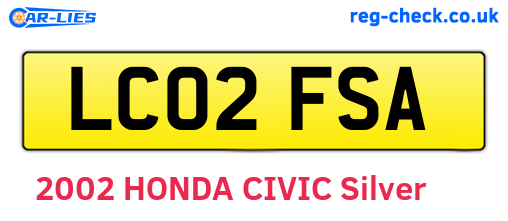 LC02FSA are the vehicle registration plates.