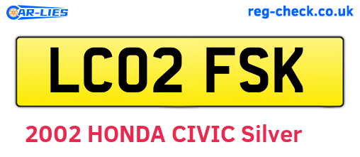 LC02FSK are the vehicle registration plates.