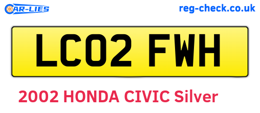 LC02FWH are the vehicle registration plates.