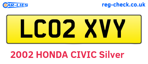 LC02XVY are the vehicle registration plates.