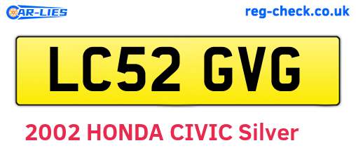 LC52GVG are the vehicle registration plates.