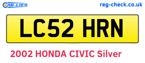 LC52HRN are the vehicle registration plates.