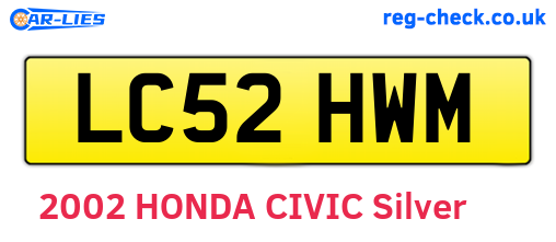 LC52HWM are the vehicle registration plates.