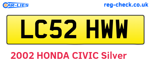 LC52HWW are the vehicle registration plates.