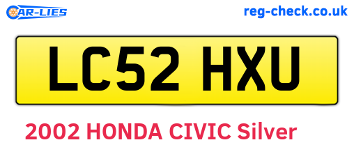 LC52HXU are the vehicle registration plates.