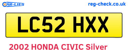 LC52HXX are the vehicle registration plates.