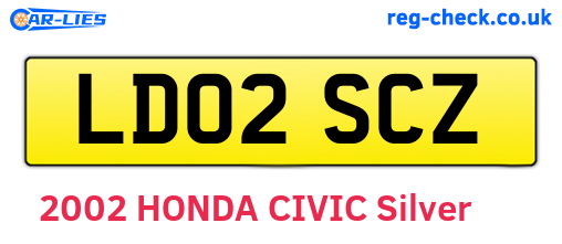 LD02SCZ are the vehicle registration plates.