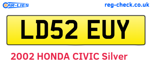 LD52EUY are the vehicle registration plates.
