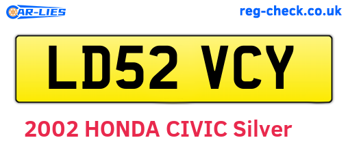 LD52VCY are the vehicle registration plates.