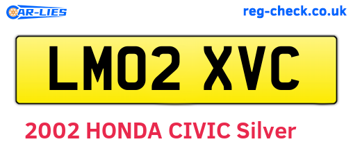 LM02XVC are the vehicle registration plates.