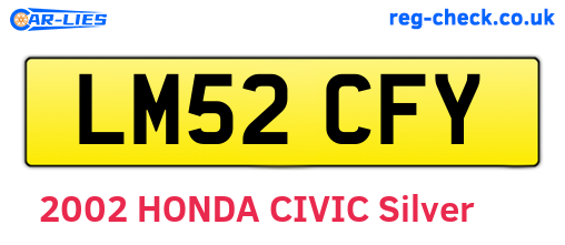 LM52CFY are the vehicle registration plates.
