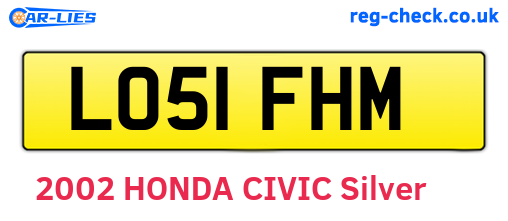 LO51FHM are the vehicle registration plates.