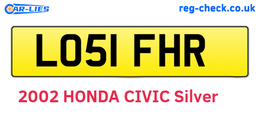 LO51FHR are the vehicle registration plates.
