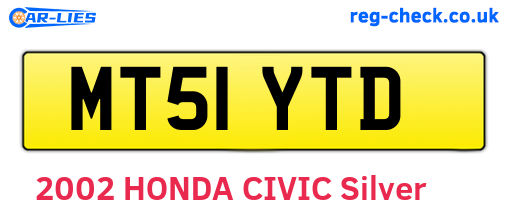 MT51YTD are the vehicle registration plates.