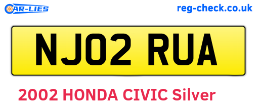 NJ02RUA are the vehicle registration plates.