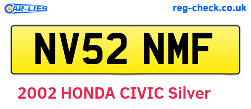NV52NMF are the vehicle registration plates.