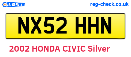 NX52HHN are the vehicle registration plates.