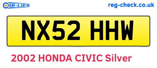 NX52HHW are the vehicle registration plates.