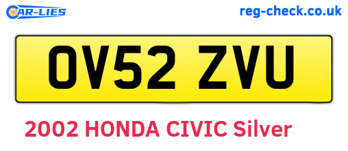OV52ZVU are the vehicle registration plates.