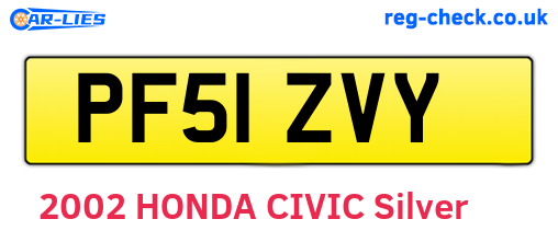PF51ZVY are the vehicle registration plates.