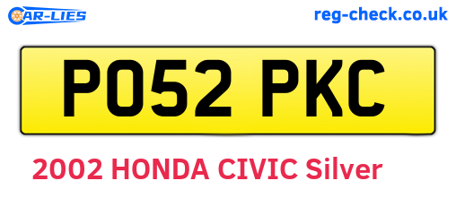 PO52PKC are the vehicle registration plates.