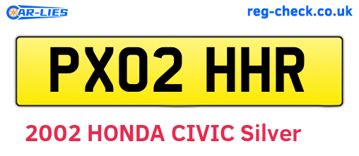 PX02HHR are the vehicle registration plates.
