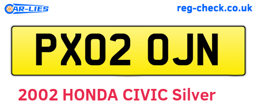 PX02OJN are the vehicle registration plates.