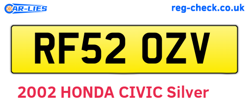 RF52OZV are the vehicle registration plates.