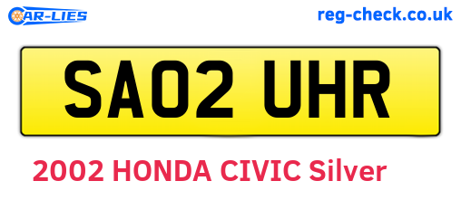 SA02UHR are the vehicle registration plates.