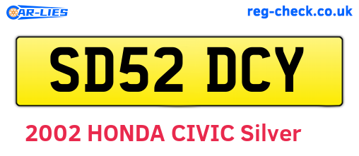 SD52DCY are the vehicle registration plates.