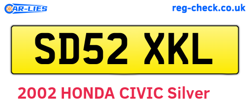 SD52XKL are the vehicle registration plates.