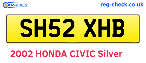 SH52XHB are the vehicle registration plates.
