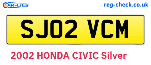 SJ02VCM are the vehicle registration plates.