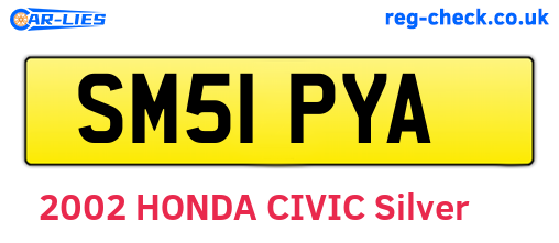 SM51PYA are the vehicle registration plates.