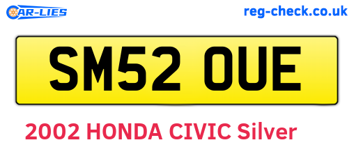 SM52OUE are the vehicle registration plates.