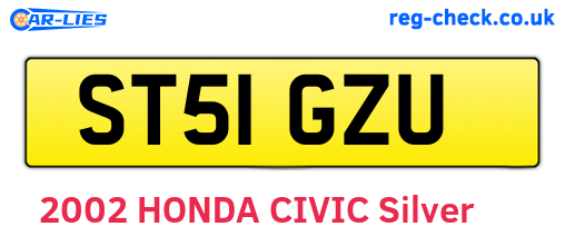 ST51GZU are the vehicle registration plates.