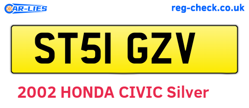 ST51GZV are the vehicle registration plates.