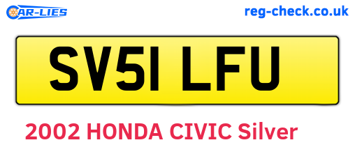 SV51LFU are the vehicle registration plates.