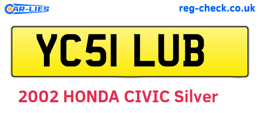 YC51LUB are the vehicle registration plates.