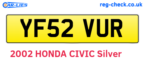 YF52VUR are the vehicle registration plates.