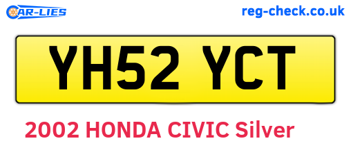 YH52YCT are the vehicle registration plates.