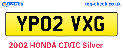 YP02VXG are the vehicle registration plates.