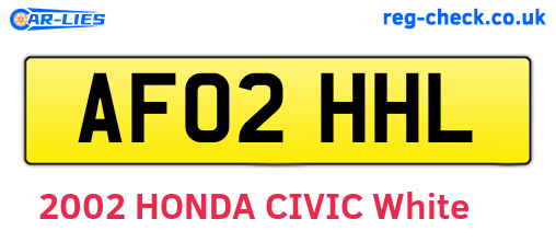 AF02HHL are the vehicle registration plates.