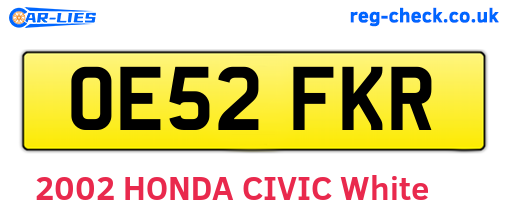 OE52FKR are the vehicle registration plates.