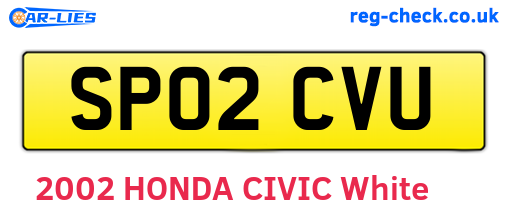SP02CVU are the vehicle registration plates.